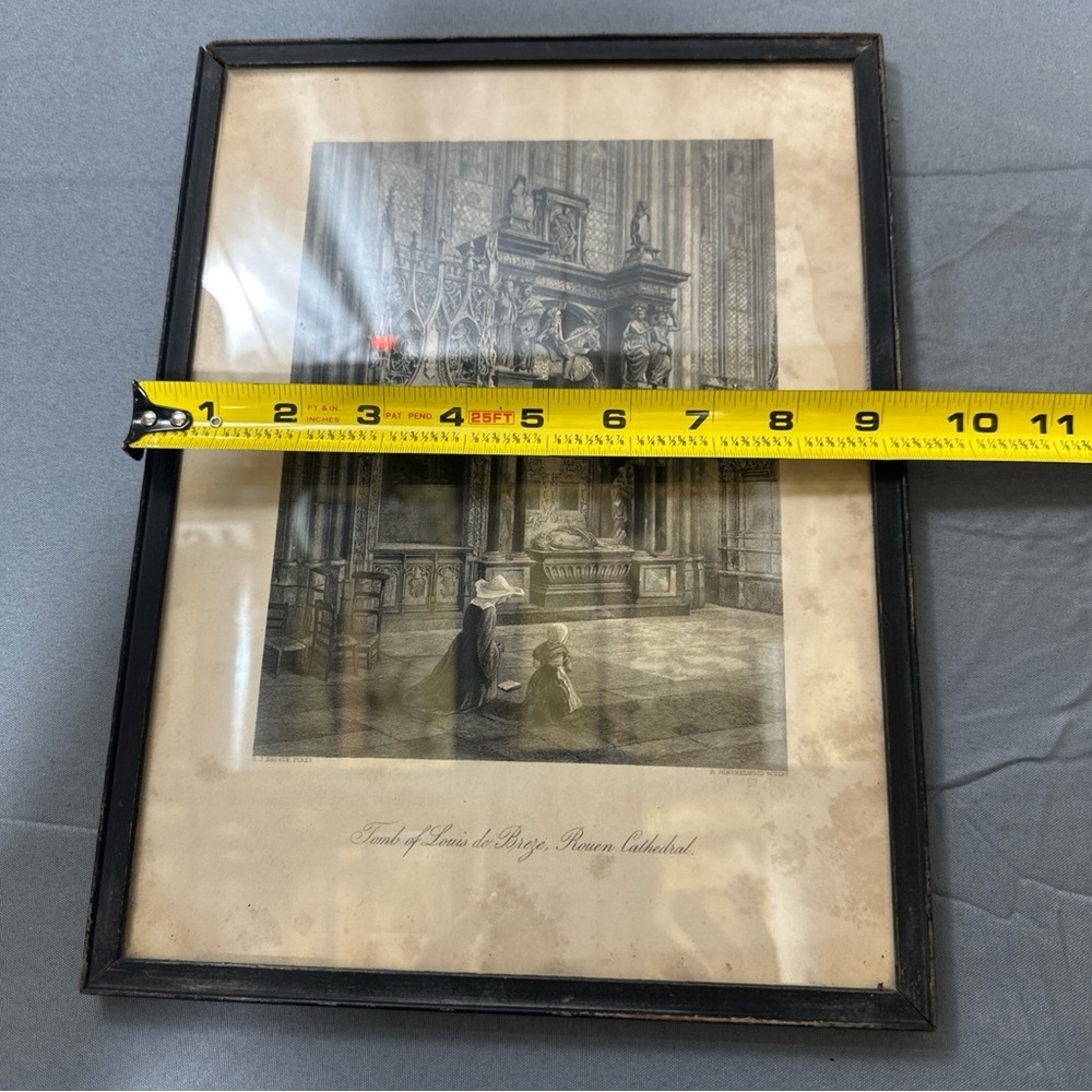 Roman Cathedral Tomb of Louis de Breze France-1870 Engraved Print - Picture 7 of 8